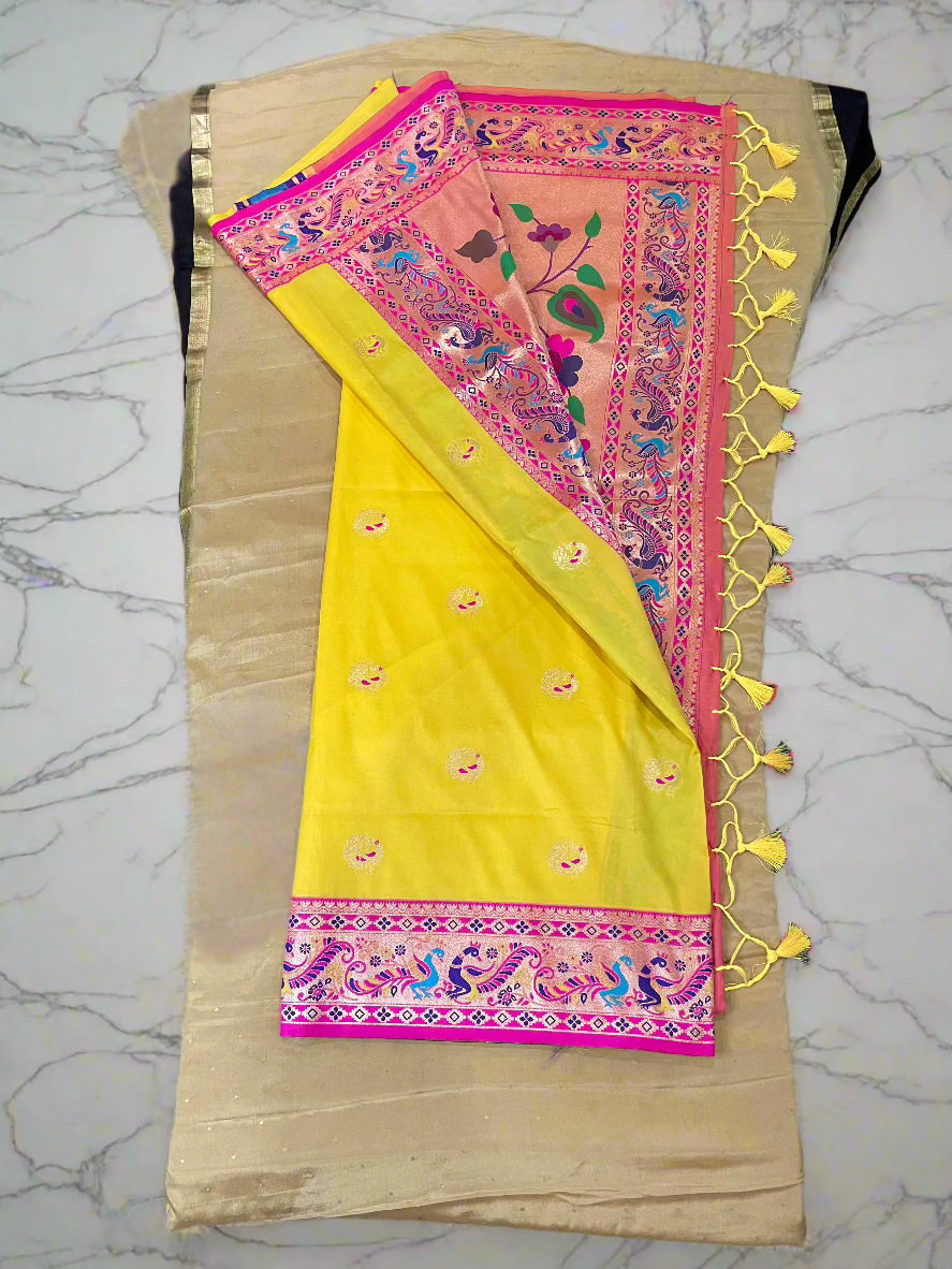 Banarasi semi katan saree with zari