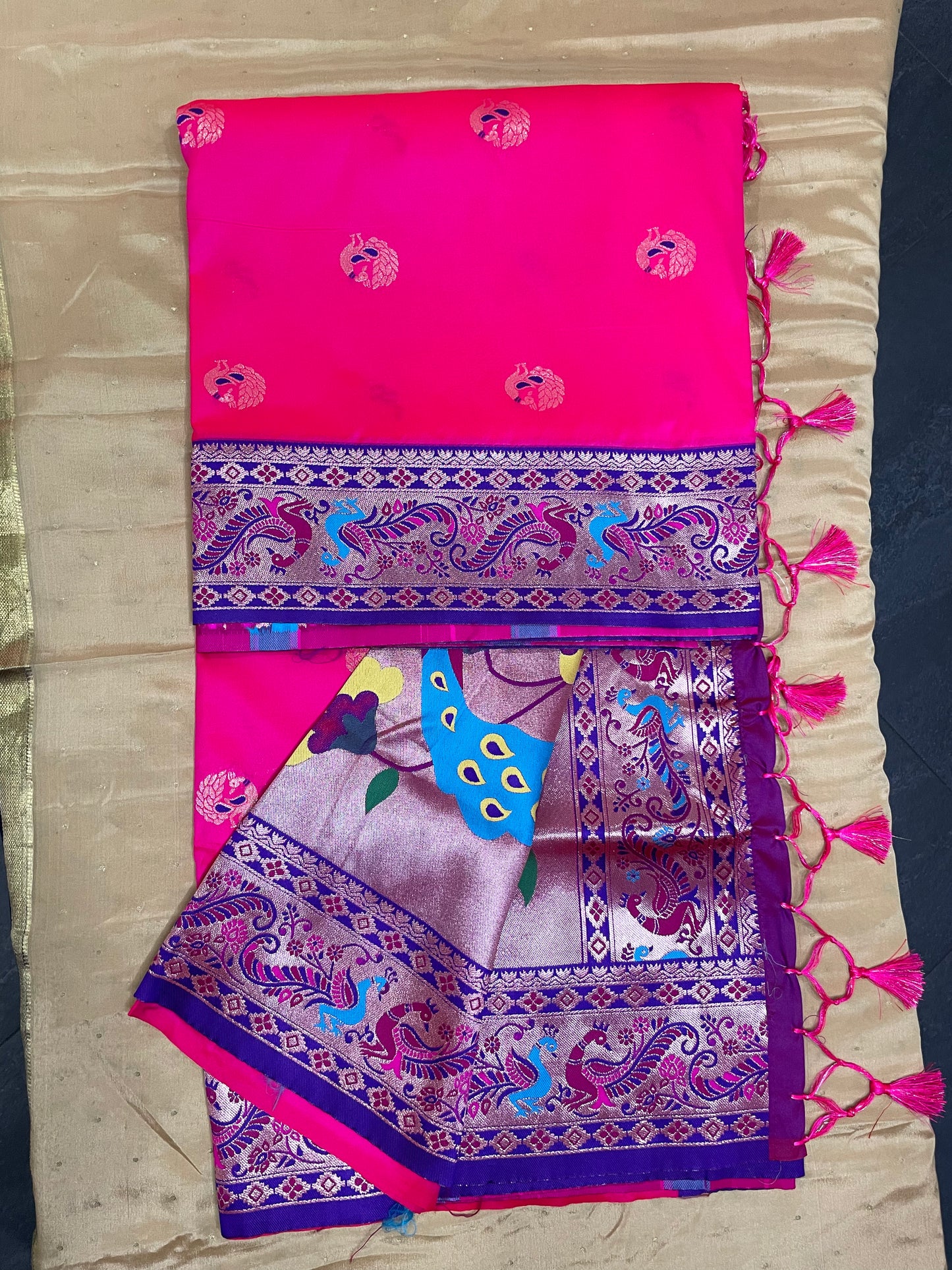 Banarasi semi katan saree with zari