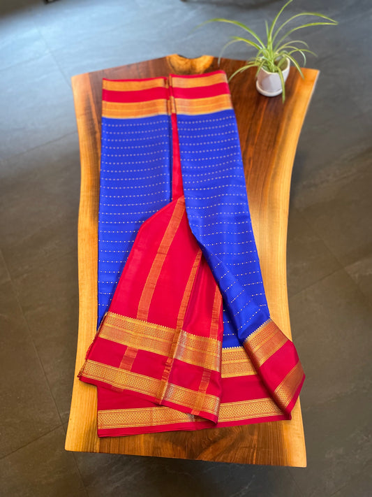 Pure Mysore Saree - Double Sided border with 1000 buttas